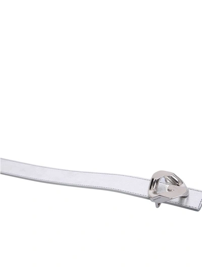 Shop Givenchy Signature Leather G Chain Buckle Belt In Silver