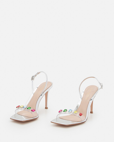 Shop Gianvito Rossi 85mm Plexi Stiletto Heel Sandals In White
