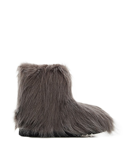 Shop Stand Studio Olivia Medium Faux Fur Boots In Grey