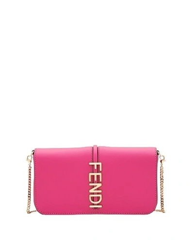 Shop Fendi Wallet Bag With Chain In Pink