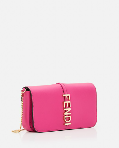Shop Fendi Wallet Bag With Chain In Pink