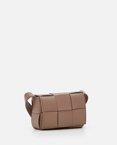 Shop Bottega Veneta Candy Cassette Leather Shoulder Bag In Brown