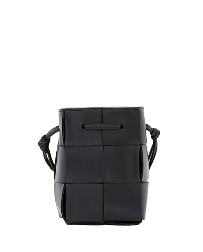 Shop Bottega Veneta Mini Bucket Shoulder Bag In Black