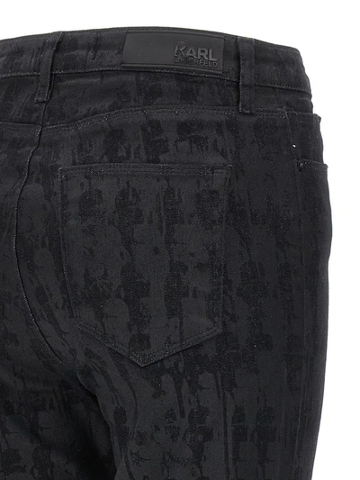 Shop Karl Lagerfeld 'aop' Jeans In Black