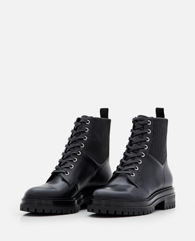 Shop Gianvito Rossi Leather Boots With Laces In Black