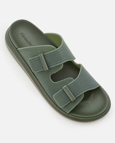Shop Alexander Mcqueen Rubber Sandals In Grey