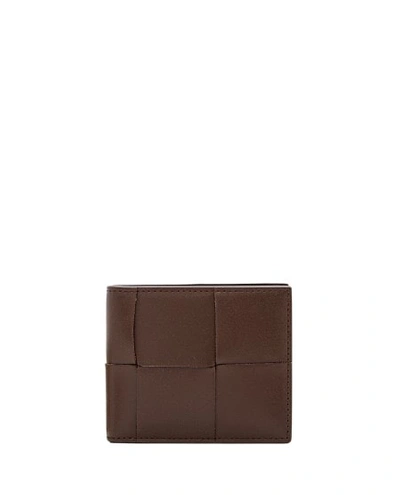 Shop Bottega Veneta Urban Leather Wallet With Weaving In Brown