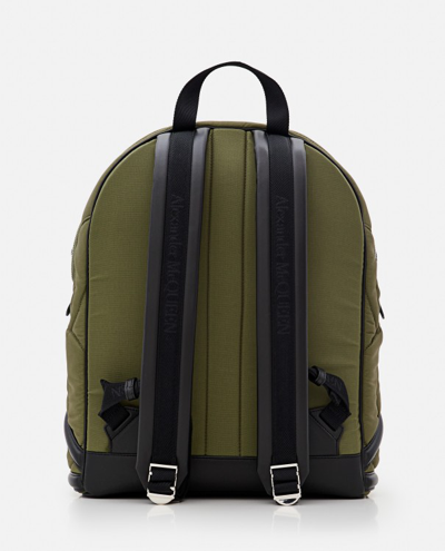 Alexander Mcqueen Green Double Shoulder Strap Backpack In Green