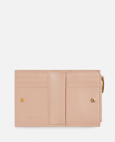 Shop Bottega Veneta Small Bi-fold Leather Wallet In Pink