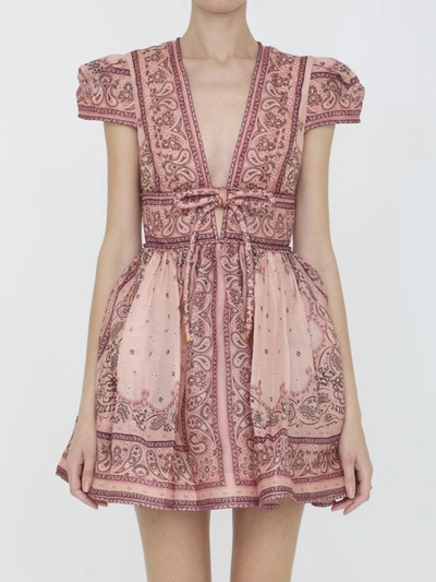 Shop Zimmermann Matchmaker Structured Mini Dress In Pink