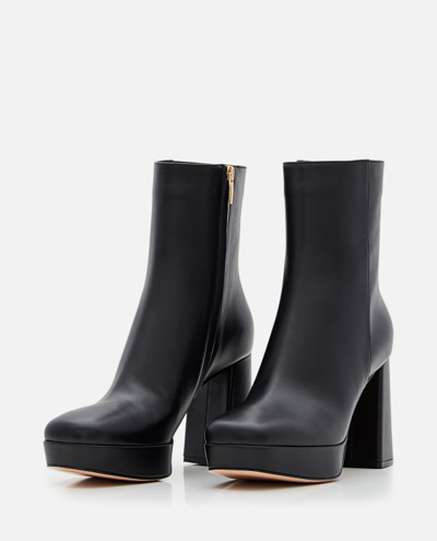 Shop Gianvito Rossi Daisen Leather Boots With Heel In Black