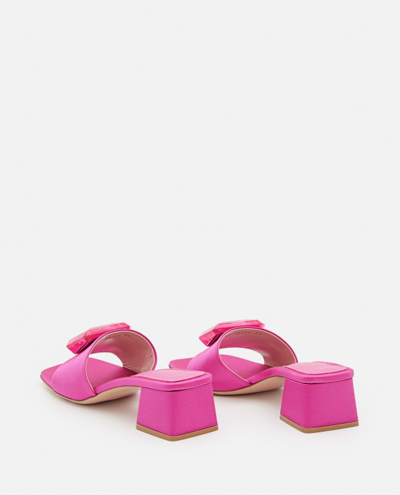 Gianvito Rossi Jaipur Crystal-embellished Satin Mules In Pink