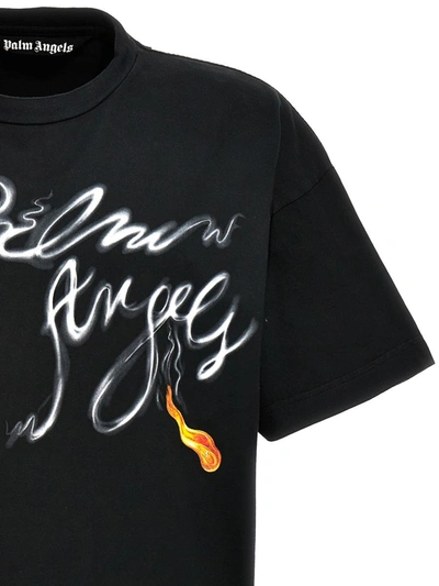 Shop Palm Angels 'foggy Pa' T-shirt In Black
