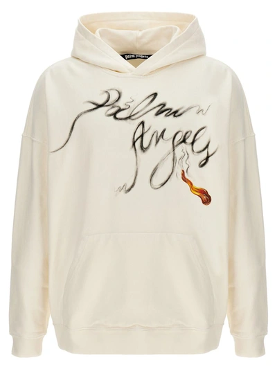 Shop Palm Angels 'foggy Pa' Hoodie In White