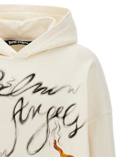 Shop Palm Angels 'foggy Pa' Hoodie In White