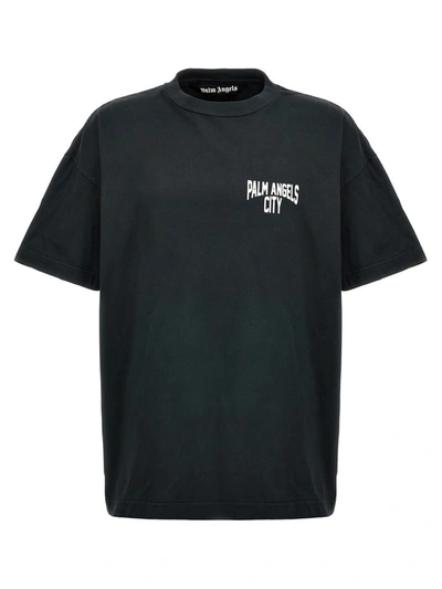 Shop Palm Angels 'pa City' T-shirt In Gray
