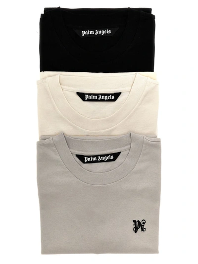 Shop Palm Angels 3-pack 'monogram' T-shirt In Multicolor