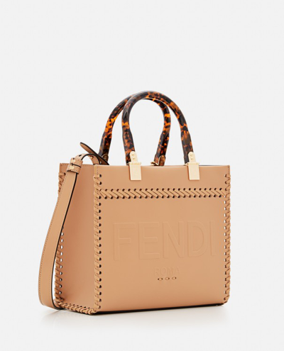 Shop Fendi Beige Sunshine Bag In Brown