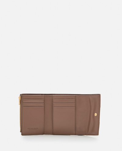 Shop Bottega Veneta Tri-fold Leather Wallet In Brown