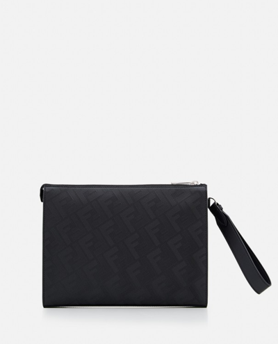 Shop Fendi Ff Pouch Bag In Black