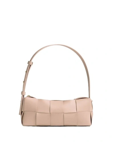 Shop Bottega Veneta Small Brick Cassette Leather Handbag In Pink