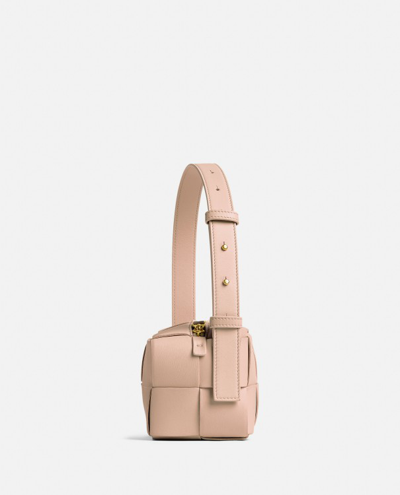 Shop Bottega Veneta Small Brick Cassette Leather Handbag In Pink