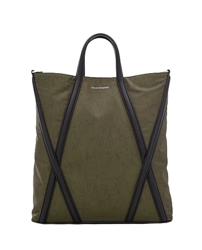Shop Alexander Mcqueen Harness Tote Bag In Grey