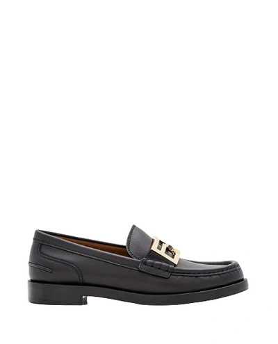 Shop Fendi Ff Logo Loafers In Black