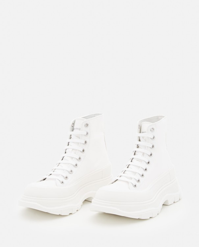 Shop Alexander Mcqueen 45mm Tread Slick Lace-up Sneakers In White