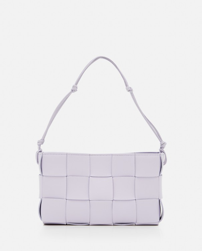 Shop Bottega Veneta Cassette Pouch Leather Shoulder Bag In Purple