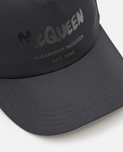 Shop Alexander Mcqueen Graffiti Baseball Hat In Black