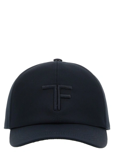 Shop Tom Ford Logo Embroidery Cap In Blue