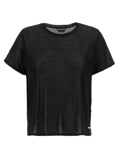 Shop Tom Ford Silk T-shirt In Black