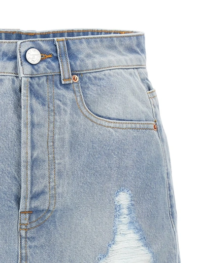Shop Vetements 'destroyed' Skirt In Blue