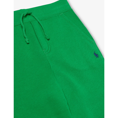 Shop Polo Ralph Lauren Boys Green Kids Boys' Logo-embroidered Elasticated-waist Cotton-blend Jogging Bott