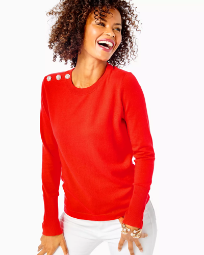 Shop Lilly Pulitzer Morgen Sweater In Ruby Red