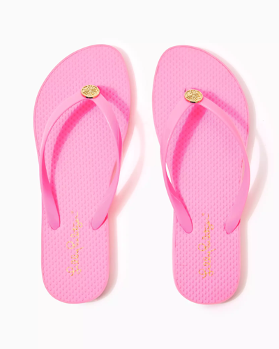 Shop Lilly Pulitzer Pool Flip Flop In Prosecco Pink