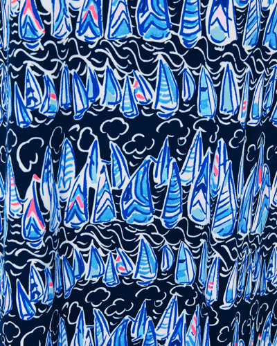 Lilly Pulitzer Kristen Swing Dress In Low Tide Navy Sails And Stripes