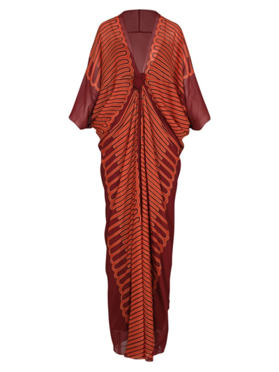 Shop Johanna Ortiz Women's Sensory Tapresty Tunic Dress In Red Wine