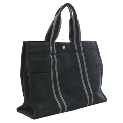 Shop Hermes Hermès Herline Black Canvas Tote Bag ()