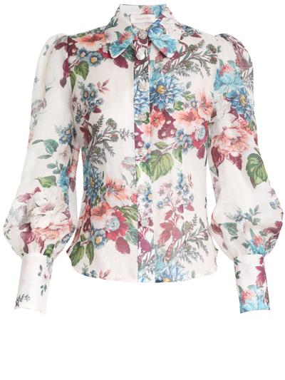 Shop Zimmermann Matchmaker Floral Body Shirt In White