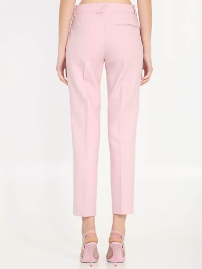 Shop Burberry Wool Tailored Trousers In Pink