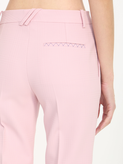 Shop Burberry Wool Tailored Trousers In Pink