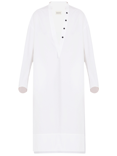 Khaite White Cotton Dress In White