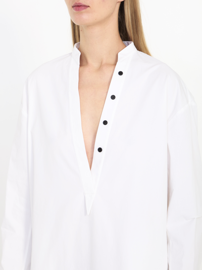 Khaite White Cotton Dress In White