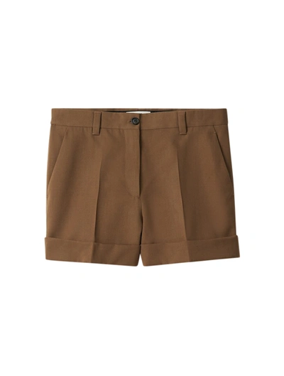 Shop Miu Miu Bermuda Shorts In Wool Gabardine In Brown