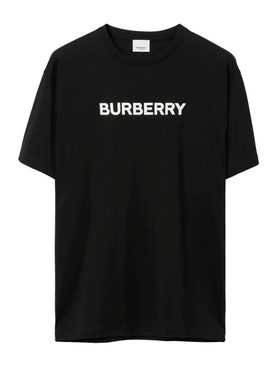 Shop Burberry Cotton T-shirt With Logo In Black