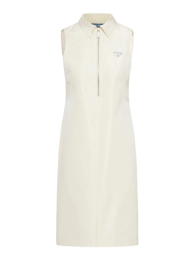 Shop Prada Dress Faille In White