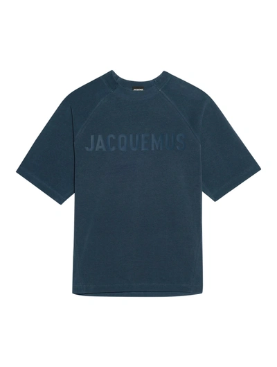 Shop Jacquemus Le Tshirt Typo In Blue