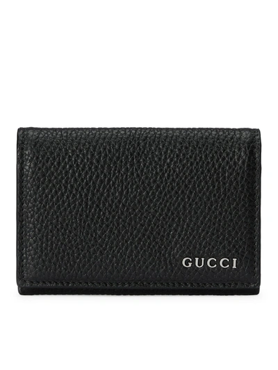 Shop Gucci Long Card Holder With  Logo In Black
